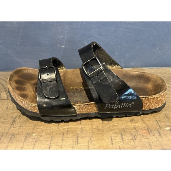 Birkenstock Sandals Womens Size 6.5 37 Black Shoes Papillio Slides buckles - Picture 6 of 9